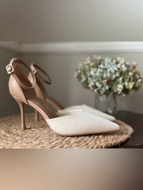 NWT and Box: Bicolor Strapped Pointed Toe Stiletto Pump